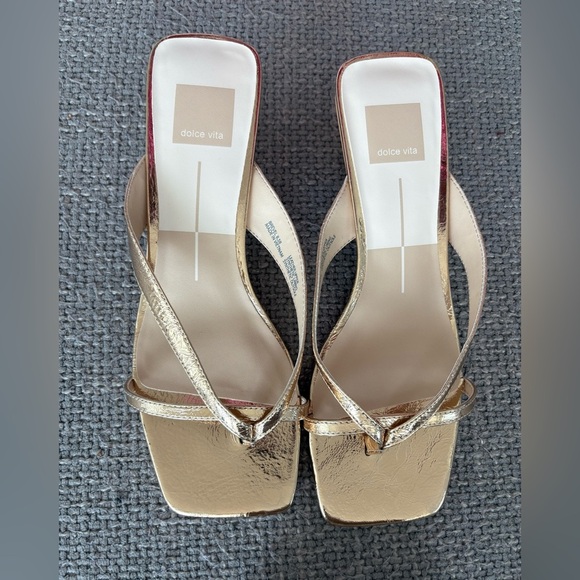 Dolce Vita Brevel Heeled Sandals – Gold Leather8.5 – Brand New in Box - Picture 5 of 13